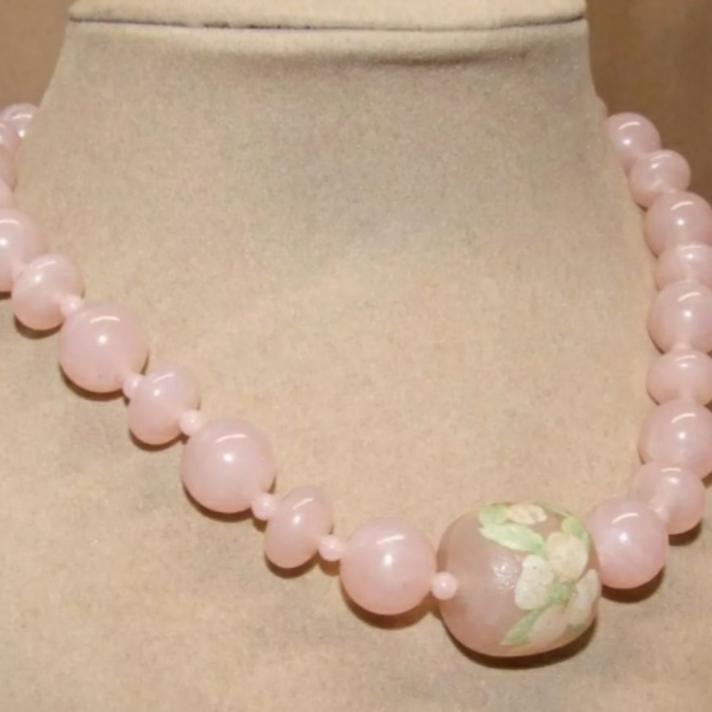 Pink floral vintage necklace